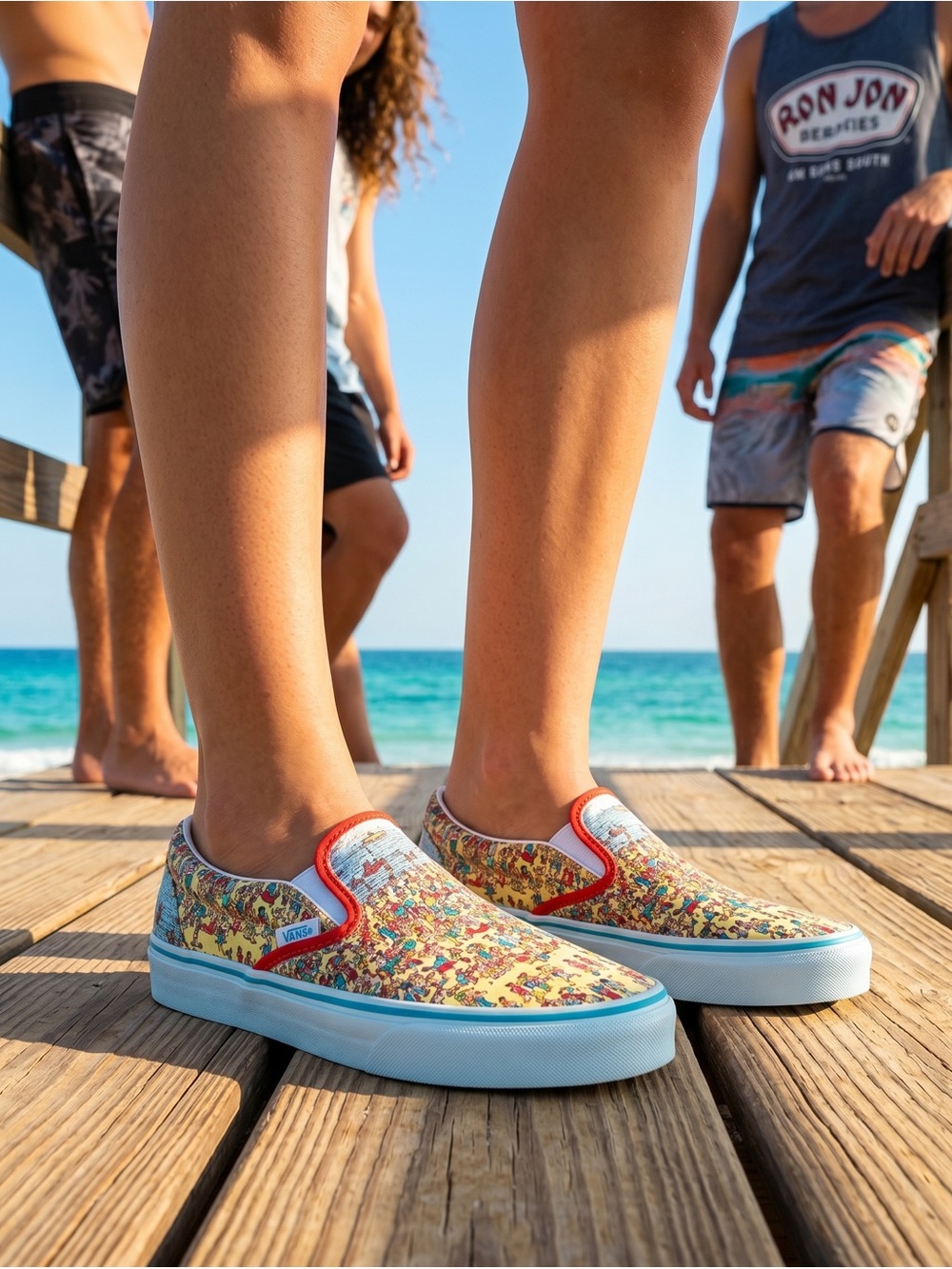 Vans x Where's Waldo Slip-On Shoes  NEW!